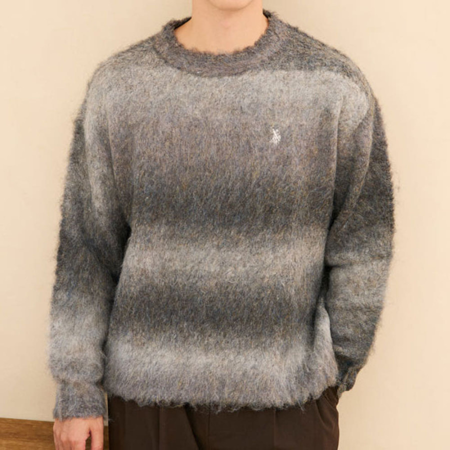 U.S. POLO ASSN. 유에스폴로에센 더블 호스맨 자수 그라데이션 니트 2컬러 PLM53428