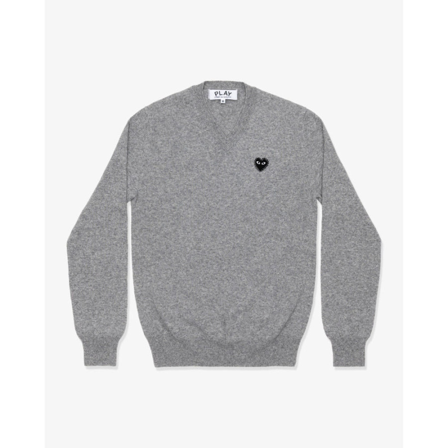 꼼데가르송 PLAY CDG 브이넥 니트 라인스톤 블랙와펜 남녀공용 3컬러 AX-N804-051