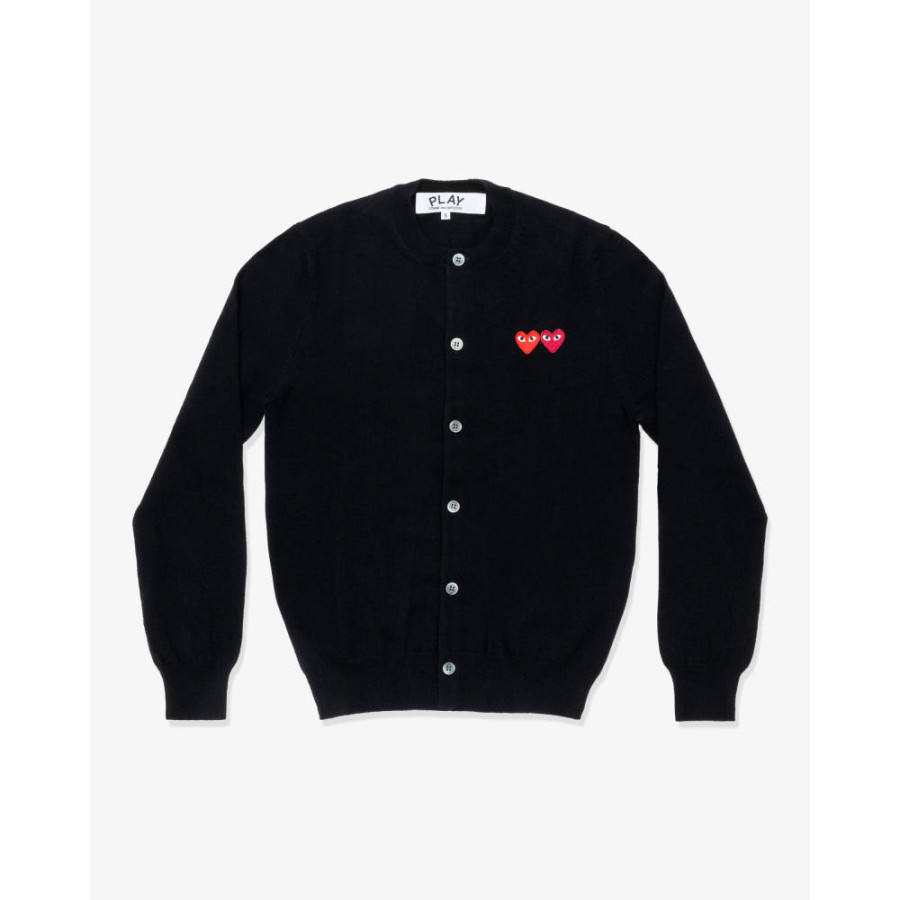 꼼데가르송 PLAY CDG 가디건 더블와펜 라운드넥 5컬러 남녀공용 AX-N057-051