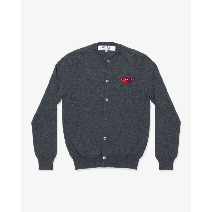 꼼데가르송 PLAY CDG 가디건 더블와펜 라운드넥 5컬러 남녀공용 AX-N057-051