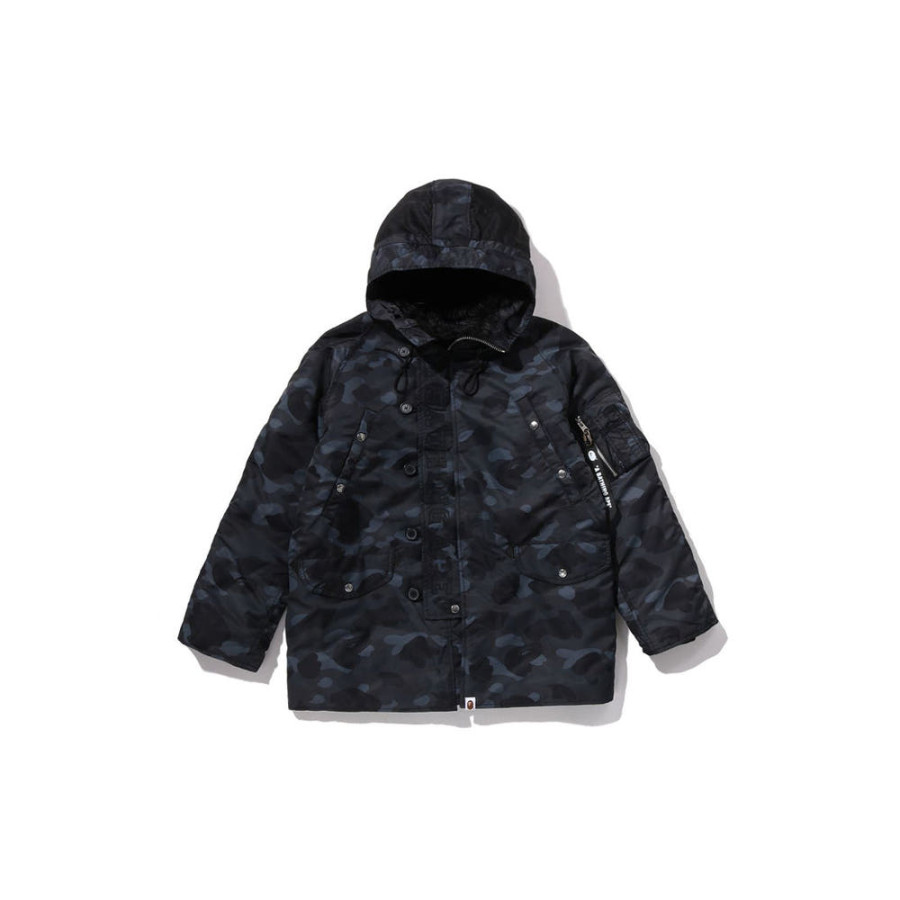 베이프 컬러 카모 N-3B 패딩 자켓 블랙 1L80141311