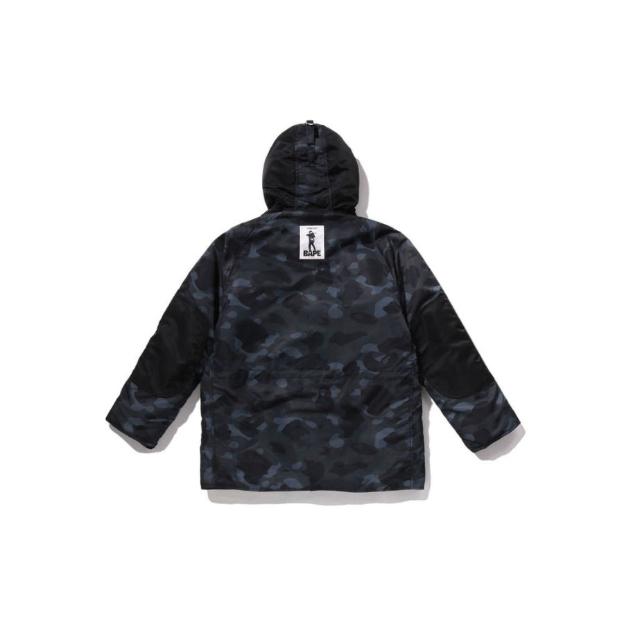 베이프 컬러 카모 N-3B 패딩 자켓 블랙 1L80141311