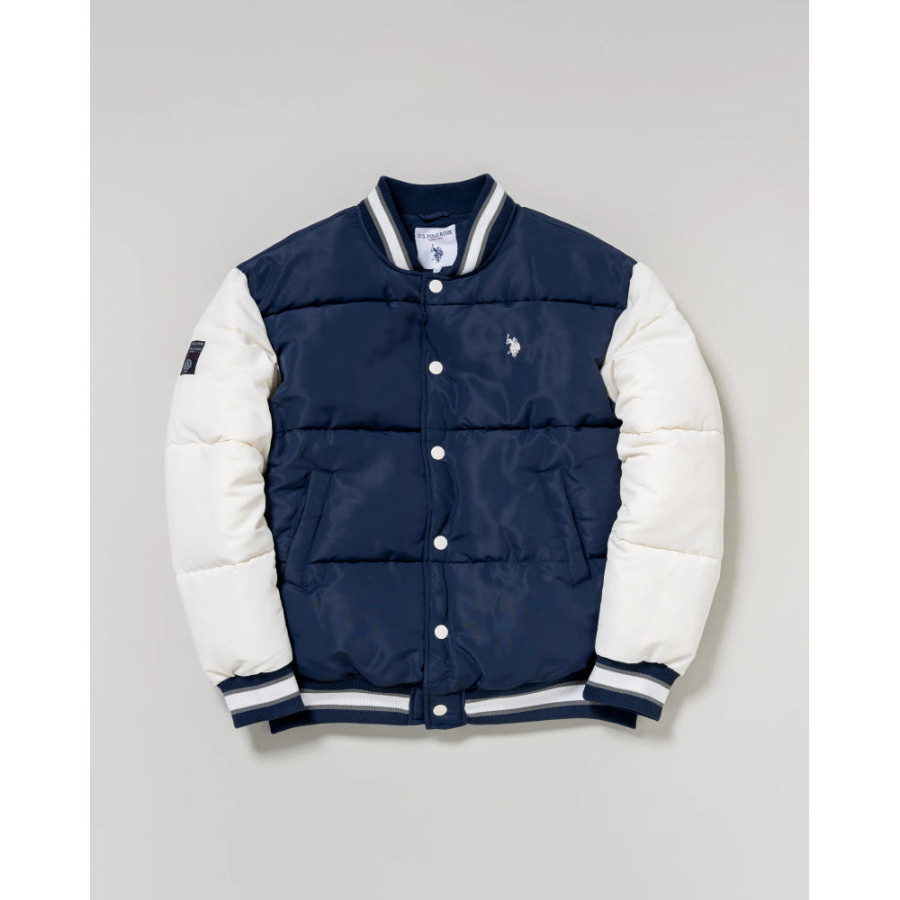 U.S. POLO ASSN. 유에스폴로에센 바시티 패딩 재킷 더블 호스맨 자수 2컬러 PLM53801