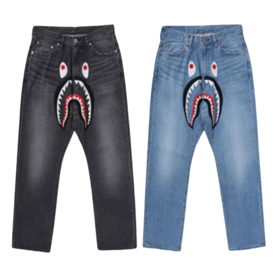 베이프 샤크 루즈핏 13OZ 데님 팬츠 2컬러 1L80150006