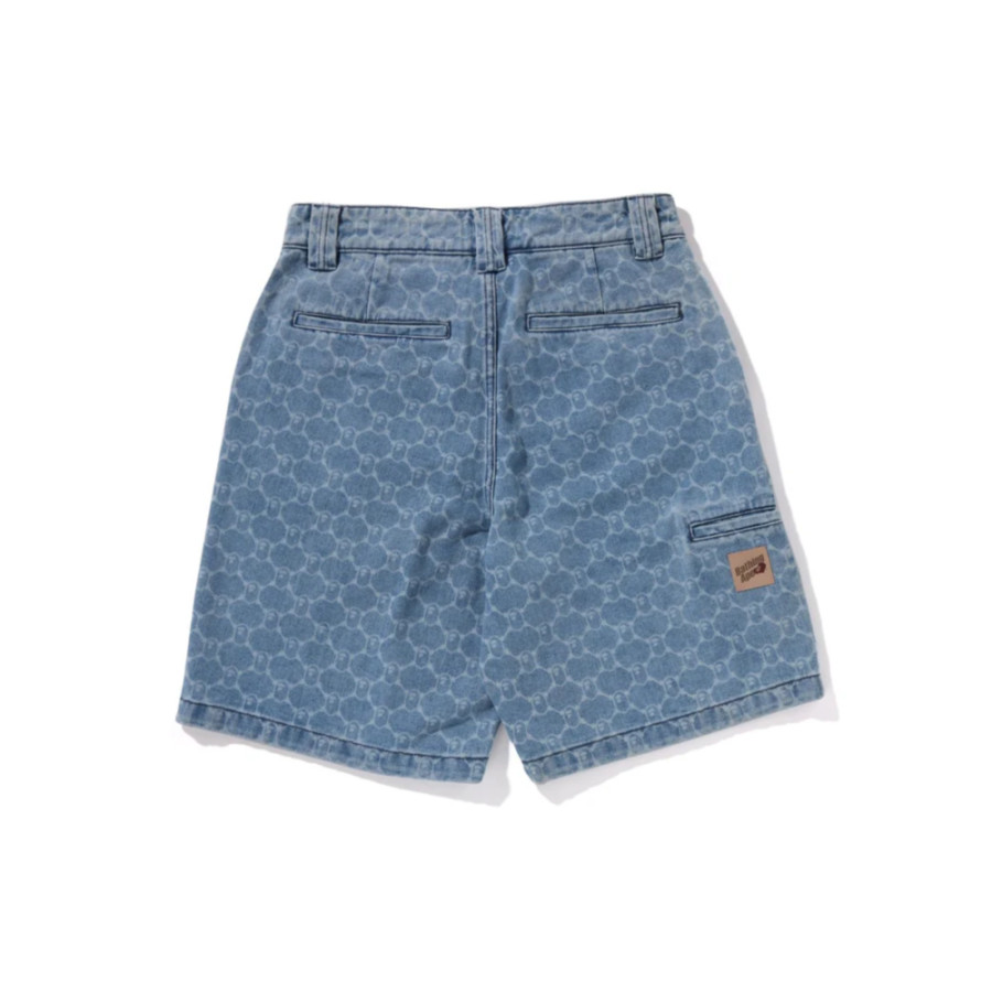 베이프 컬리지 모노그램 릴렉스핏 13OZ 데님 쇼츠 2컬러 1L30151302