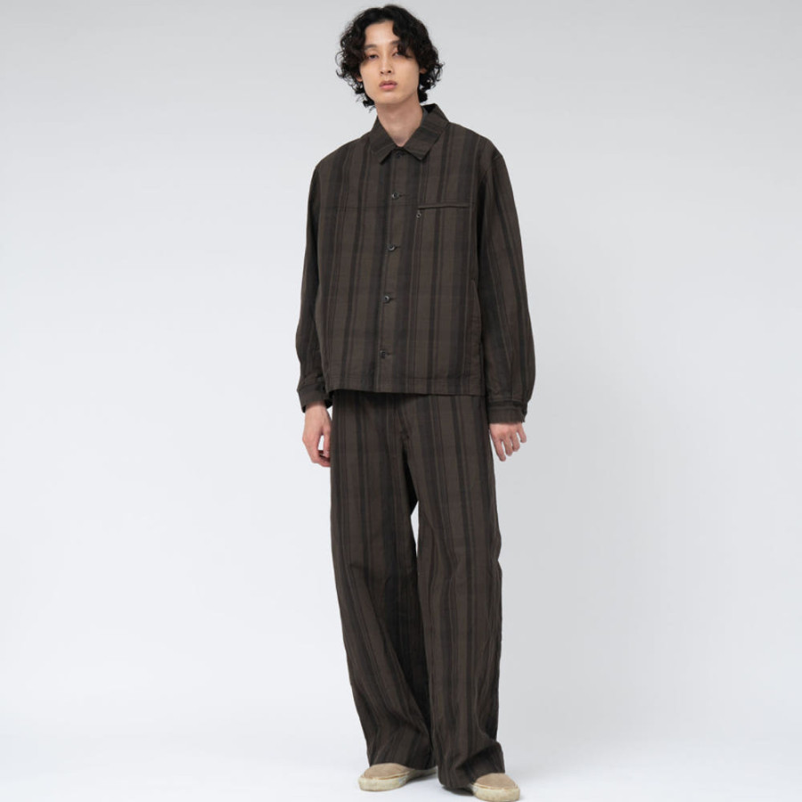 나나미카 플레드 독 팬츠 브라운 S25SC073