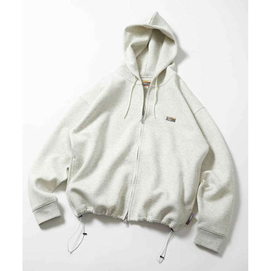 프릭스스토어 빅 실루엣 스핀들 덤보르 원단 원포인트 로고 스웨트 후드 집업 7컬러 1024248900998