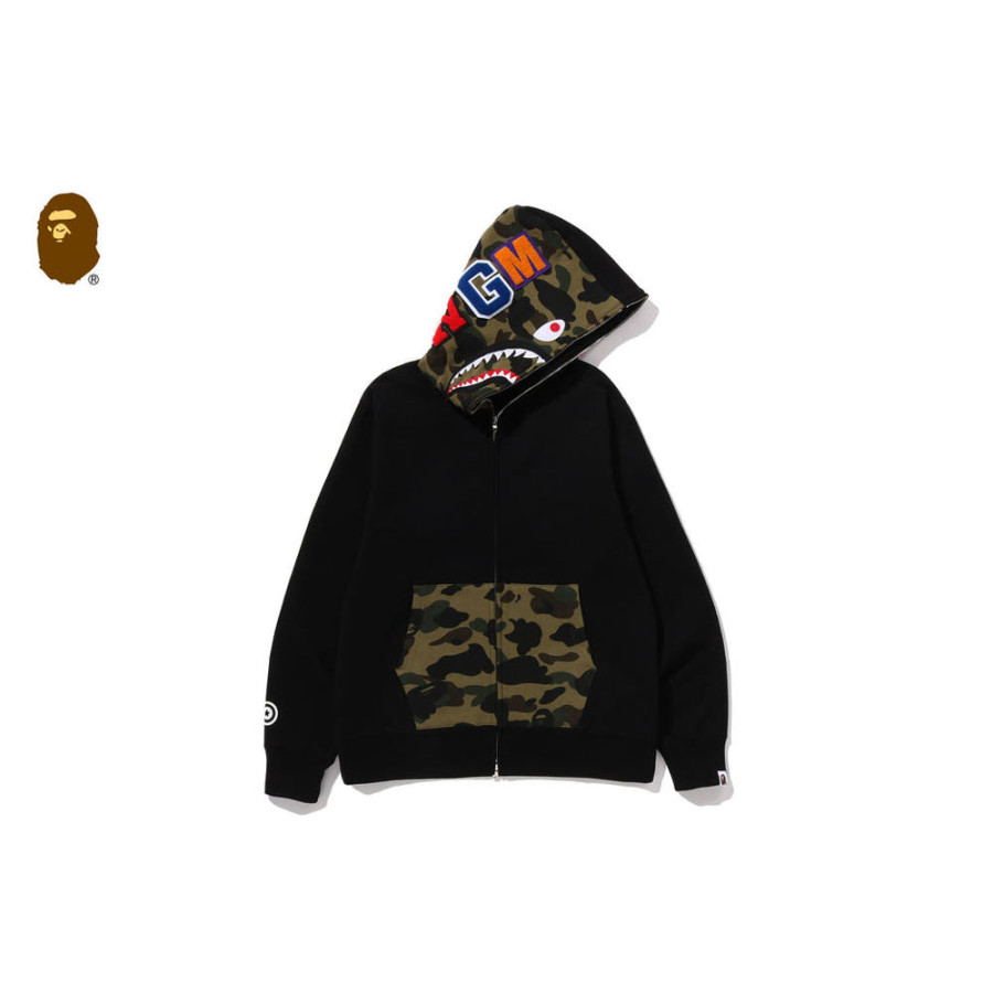 베이프 샤크 풀 집 후드 집업 3컬러 1L70115005