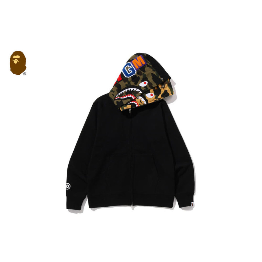 베이프 샤크 풀 집 더블 후드 집업 3컬러 1L70115007