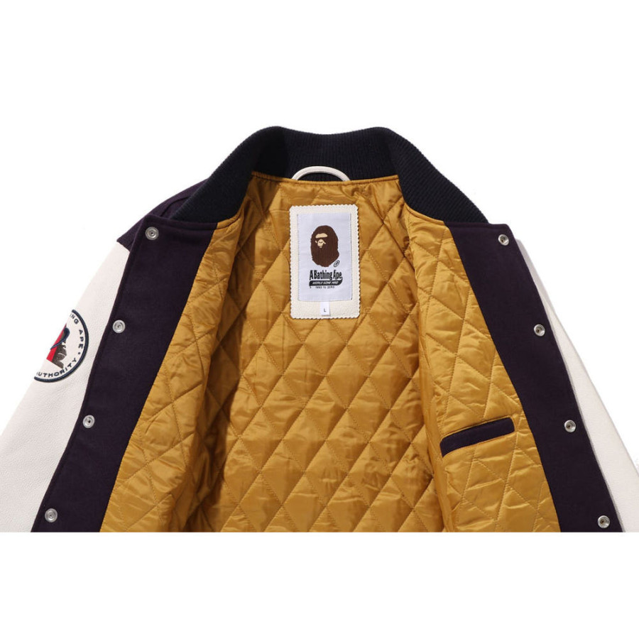 베이프 A BATHING 에이프 바시티 자켓 퍼플 1L80141004