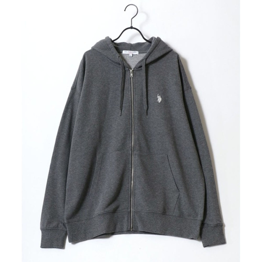 U.S. POLO ASSN. 유에스폴로에센 오버 사이즈 뒷모습 로고 원포인트 자수 후드집업 4컬러 86938442