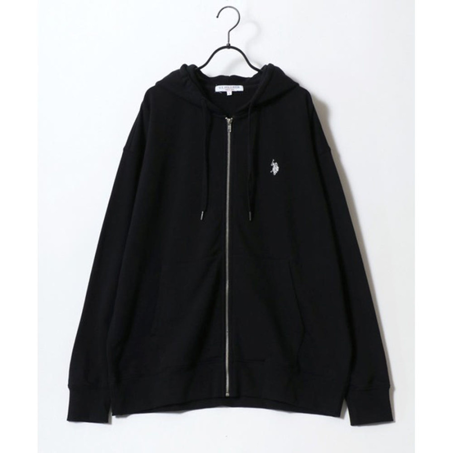 U.S. POLO ASSN. 유에스폴로에센 오버 사이즈 뒷모습 로고 원포인트 자수 후드집업 4컬러 86938442