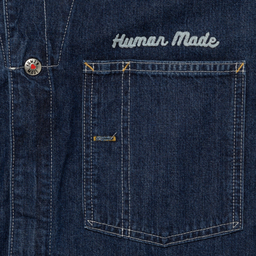 휴먼메이드 데님 하프 코트 인디고 HM30JK006