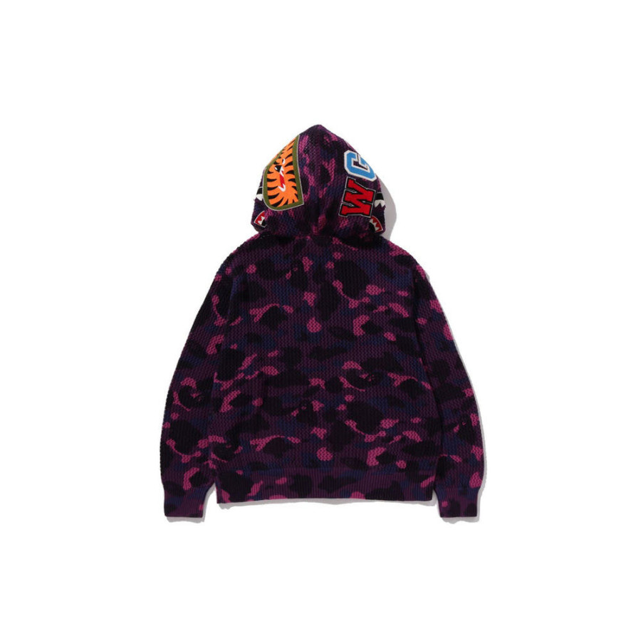 베이프 컬러 카모 크로셰 릴렉스핏 샤크 풀 집 후디 후드집업 3컬러 1L70115304