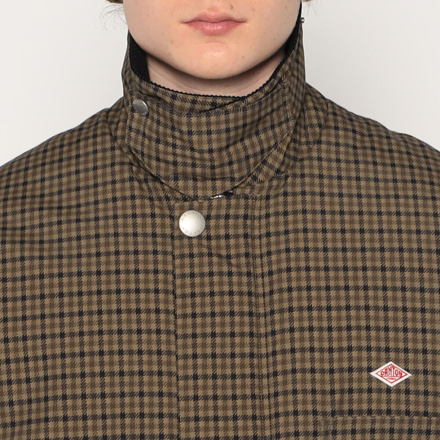 단톤 나일론 투사 워크 재킷 체크 브라운계1 DT-A0524 PNN DNB252M101-0003