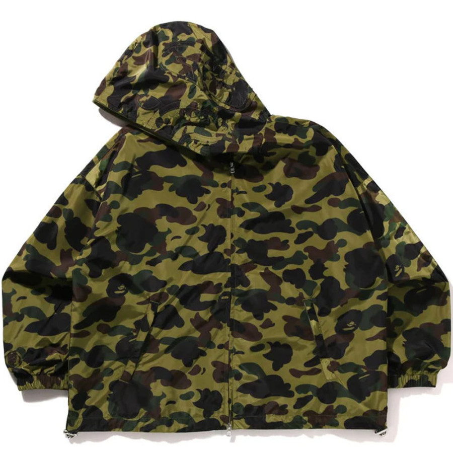 베이프 1ST 카모 자카드 샤크 풀 집 자켓 그린 1L30140326