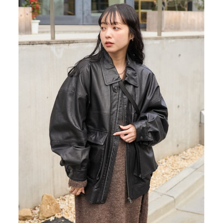 프릭스스토어 페이크 가죽 자켓 블루종 3컬러 1153248901462