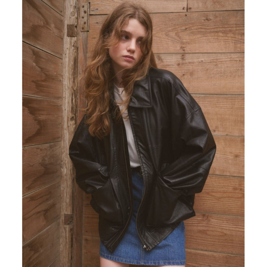 프릭스스토어 페이크 가죽 자켓 블루종 3컬러 1153248901462