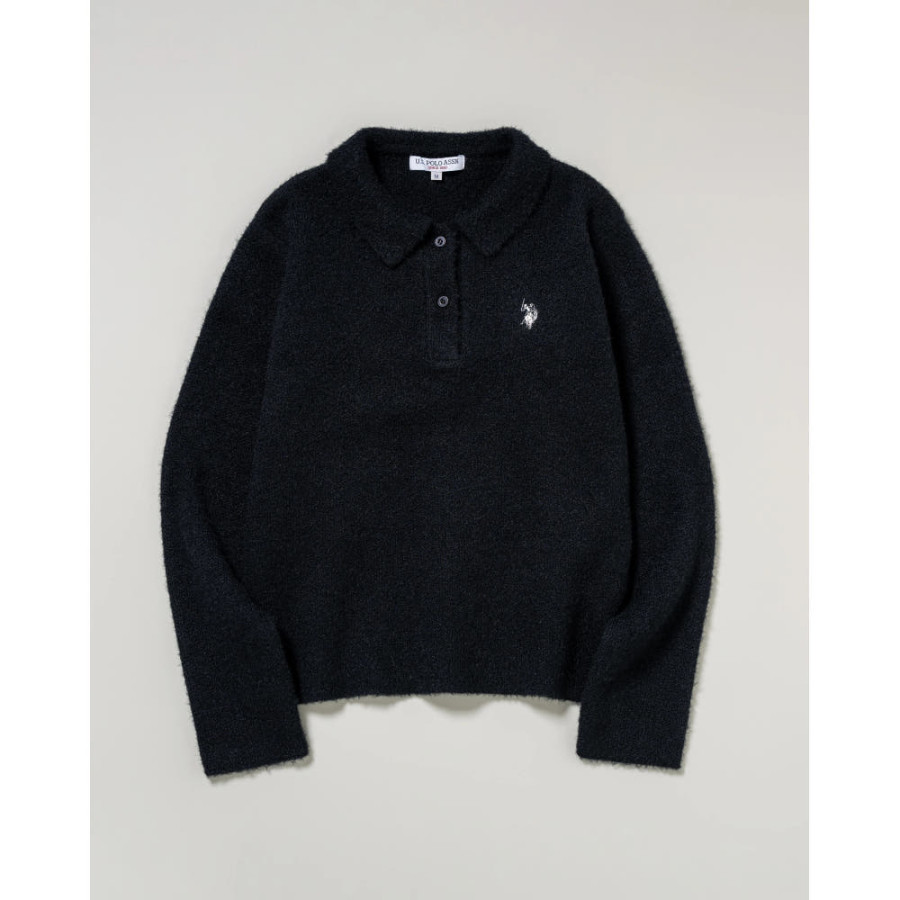 U.S. POLO ASSN. 유에스폴로에센 샤기 니트 폴로 더블 호스맨 자수 5컬러 PLL53401