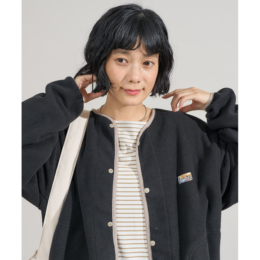 프릭스스토어 배색 플리스 스냅 가디건 4컬러 1153248901544