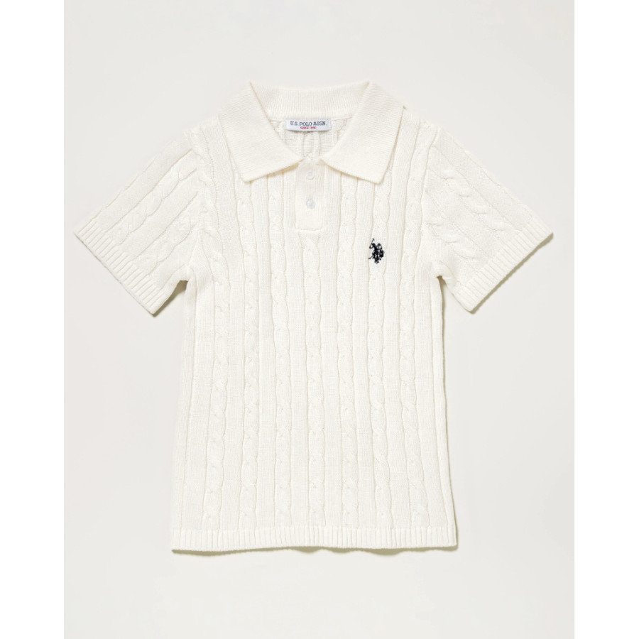 U.S. POLO ASSN. 유에스폴로에센 케이블 니트 폴로셔츠 더블홀스맨 자수 3컬러 PLL52416