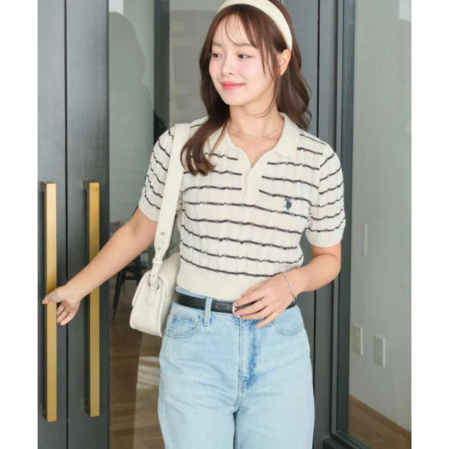 U.S. POLO ASSN. 유에스폴로에센 별주 케이블 니트 폴로 3컬러 91617253 MC25SS02-L0002