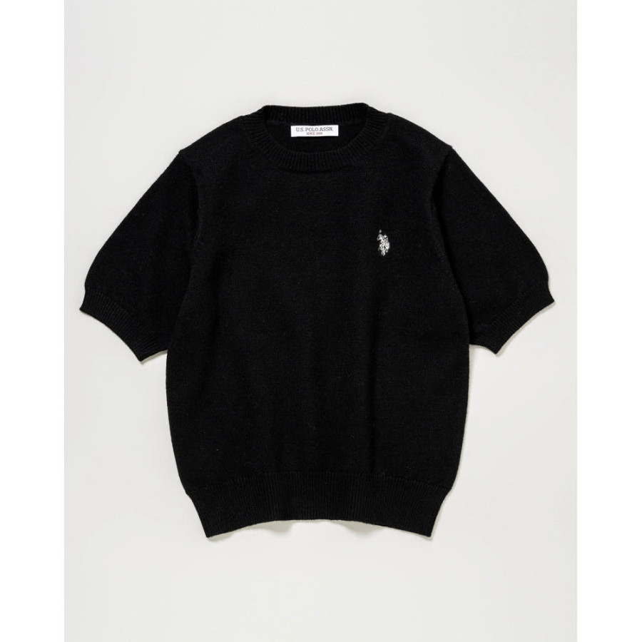 U.S. POLO ASSN. 유에스폴로에센 반팔 니트 풀오버 더블 홀스맨 자수 4컬러 PLL51405