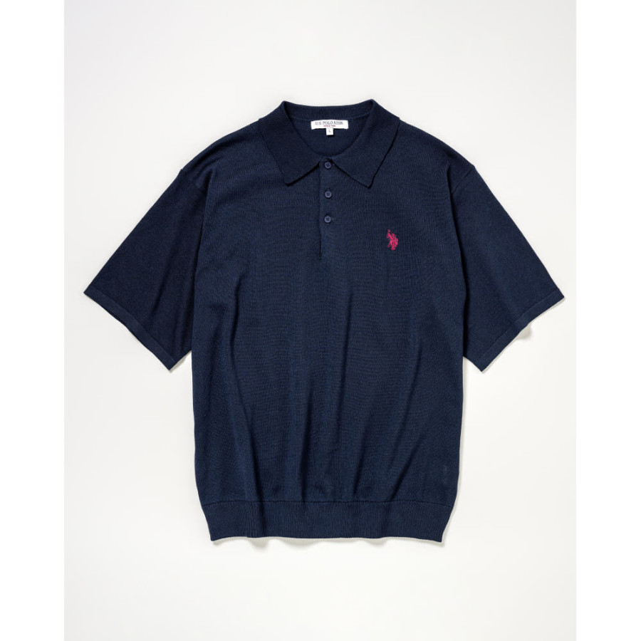 U.S. POLO ASSN. 유에스폴로에센 더블홀스맨 자수 폴로 반팔니트 4컬러 PLM51401