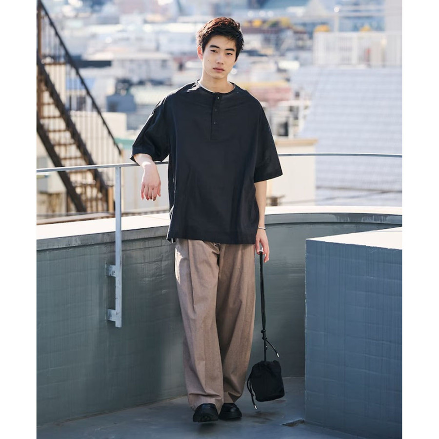 프릭스스토어 릴랙스핏 헨리넥 풀오버 반팔 셔츠 5컬러 1207248900045