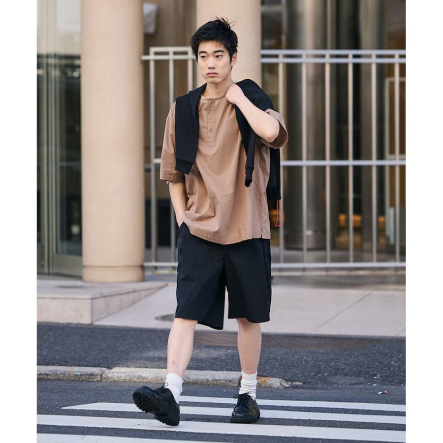 프릭스스토어 릴랙스핏 헨리넥 풀오버 반팔 셔츠 5컬러 1207248900045