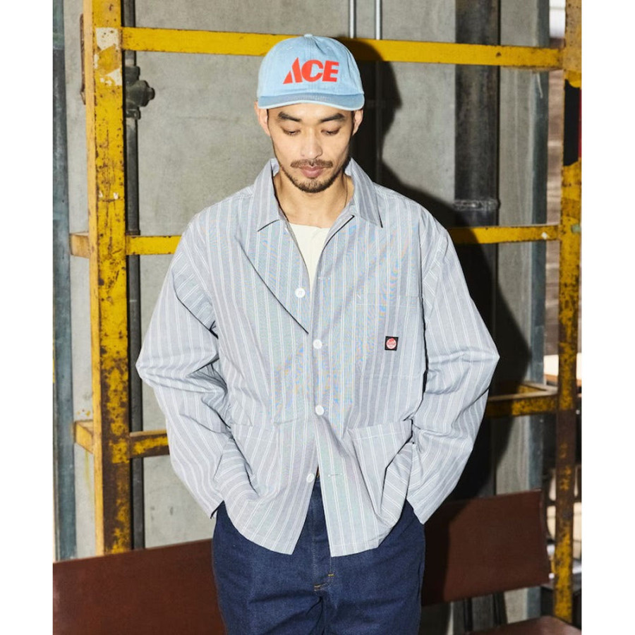 프릭스스토어 레드캡 별주 워크 스트라이프 셔츠 커버올 3컬러 1001311600005