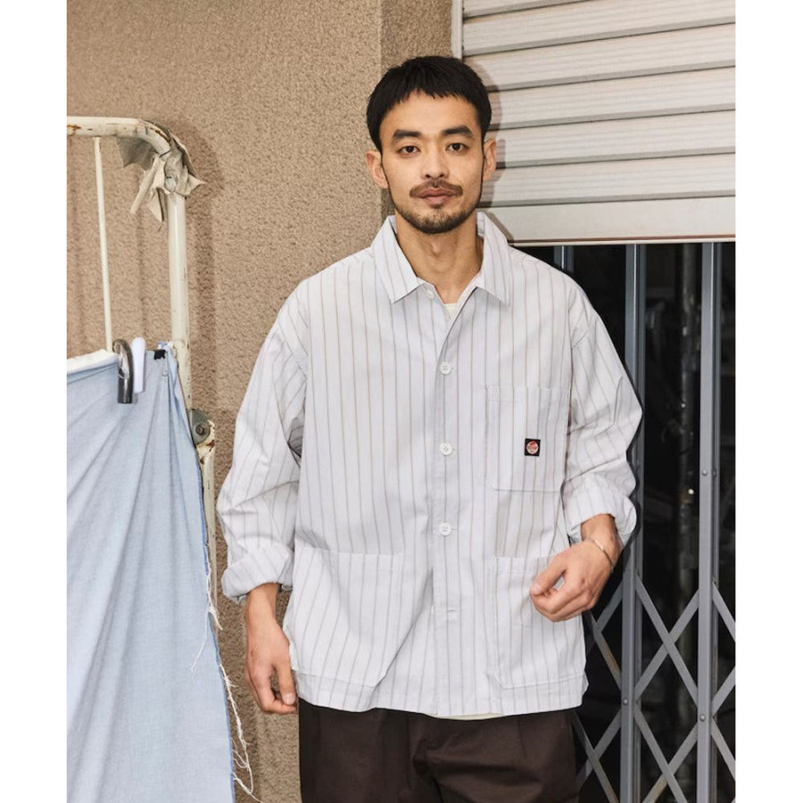 프릭스스토어 레드캡 별주 워크 스트라이프 셔츠 커버올 3컬러 1001311600005