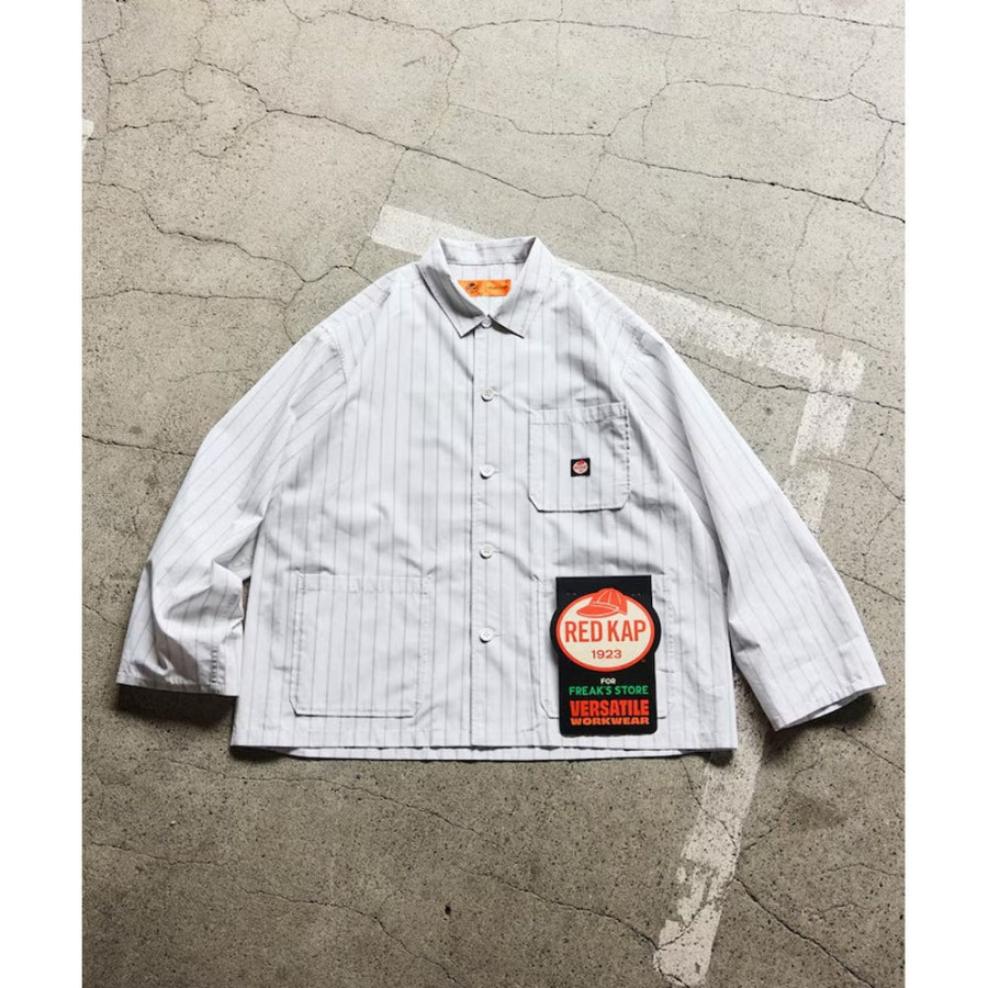 프릭스스토어 레드캡 별주 워크 스트라이프 셔츠 커버올 3컬러 1001311600005