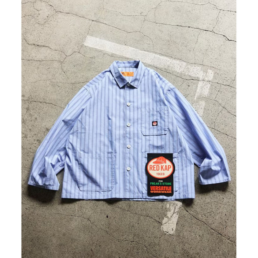프릭스스토어 레드캡 별주 워크 스트라이프 셔츠 커버올 3컬러 1001311600005