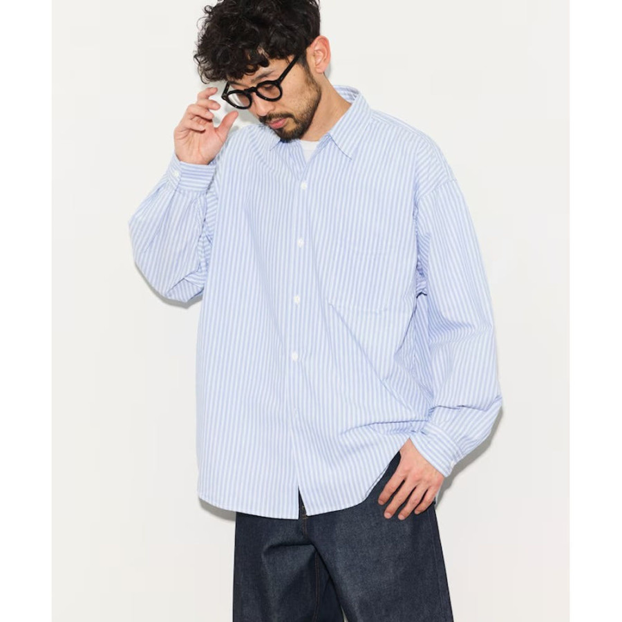 프릭스스토어 힌슨 별주 릴랙스핏 브로드 스트라이프 크레이지 패턴 레귤러카라 셔츠 4컬러 1001233600043