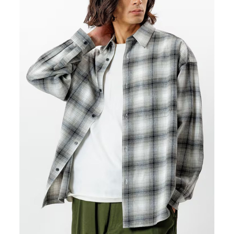 프릭스스토어 릴랙스핏 옴브레체크 넬 셔츠 5컬러 1201248900279