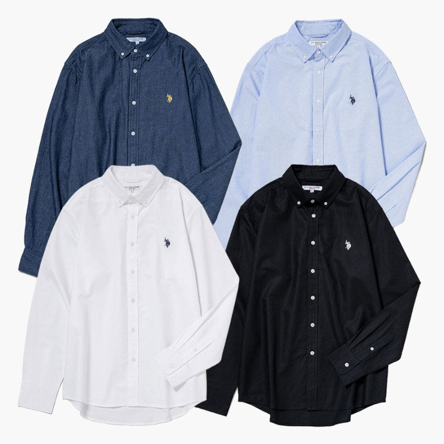 U.S. POLOASSN. 유에스폴로에센 옥스포드 셔츠 더블 호스맨 자수 4컬러 PLM53700
