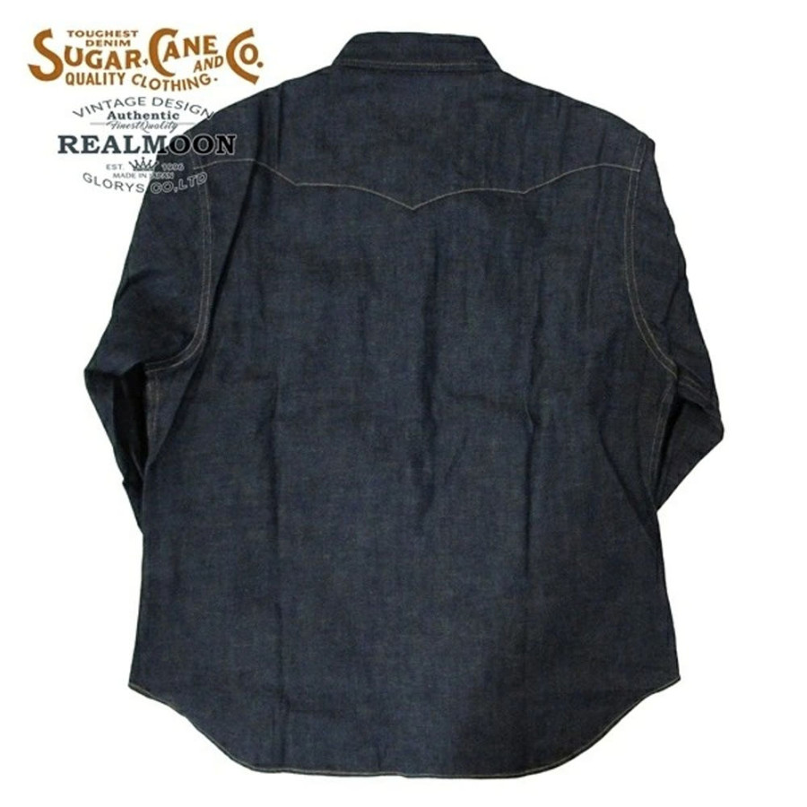 슈가케인 블루 데님 L/S 웨스턴 셔츠 원워시 네이비 SC28190