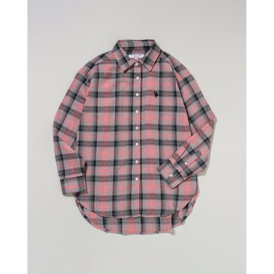 U.S. POLO ASSN. 유에스폴로에센 레귤러 컬러 체크 셔츠 더블 호스맨 자수 4컬러 PLL53702