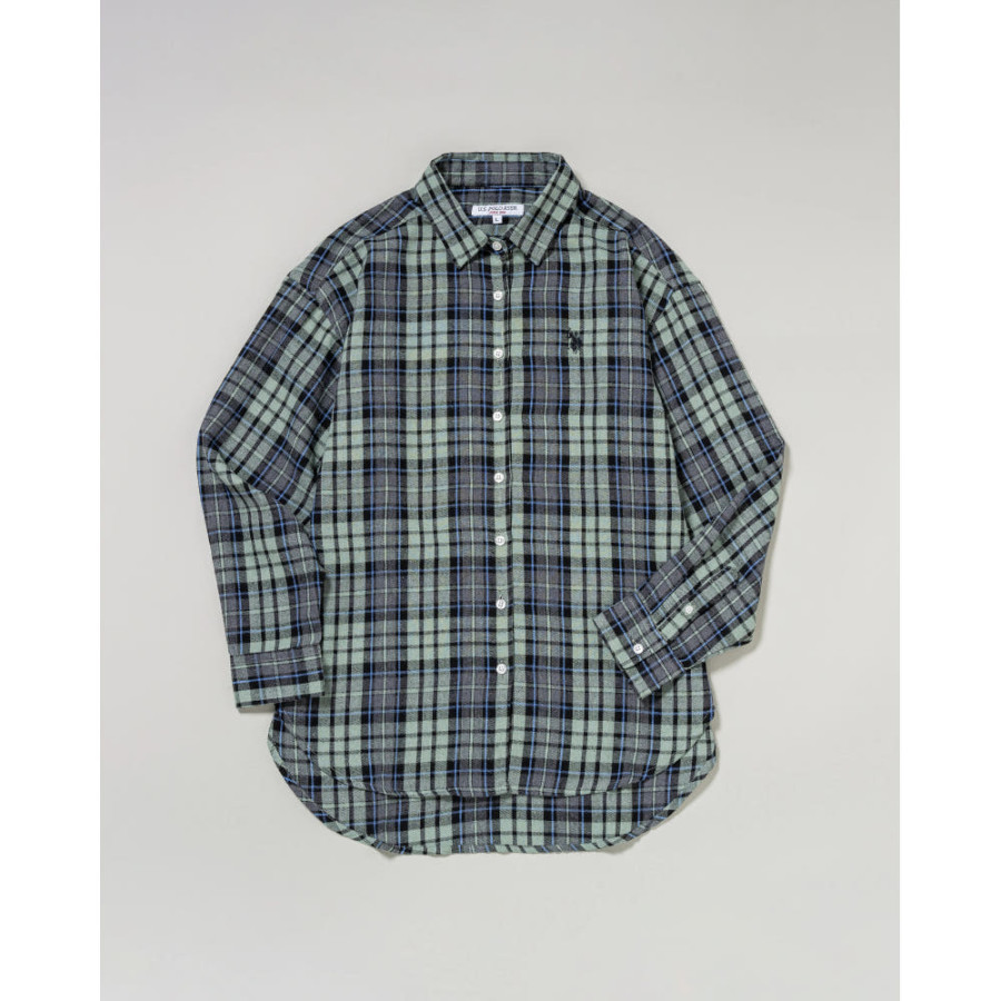 U.S. POLO ASSN. 유에스폴로에센 레귤러 컬러 체크 셔츠 더블 호스맨 자수 4컬러 PLL53702