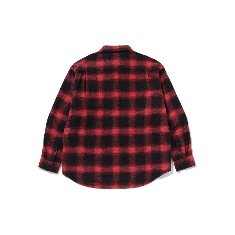 베이프 로고 옴브레 체크 플란넬 롱슬리브 셔츠 3컬러 1L80131308