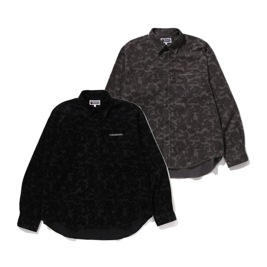 베이프 솔리드 카모 코듀로이 릴렉스핏 긴팔 셔츠 2컬러 1L80131004