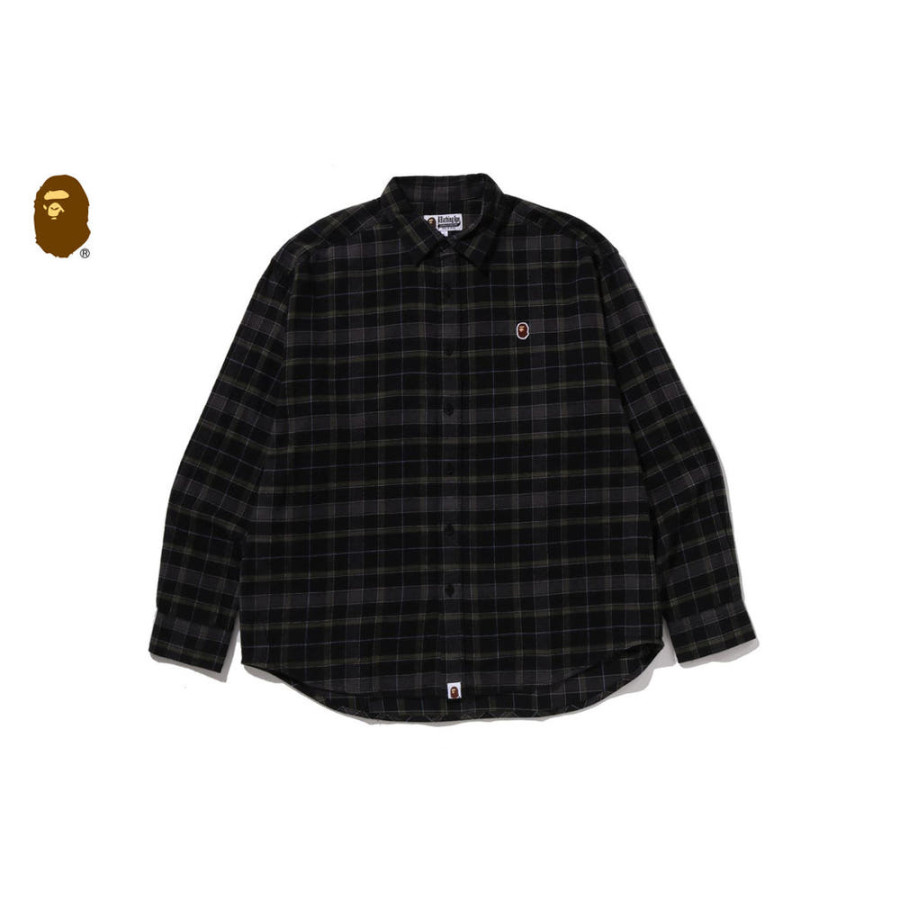 베이프 원포인트 플란넬 체크 긴팔 셔츠 2컬러 1L80131307