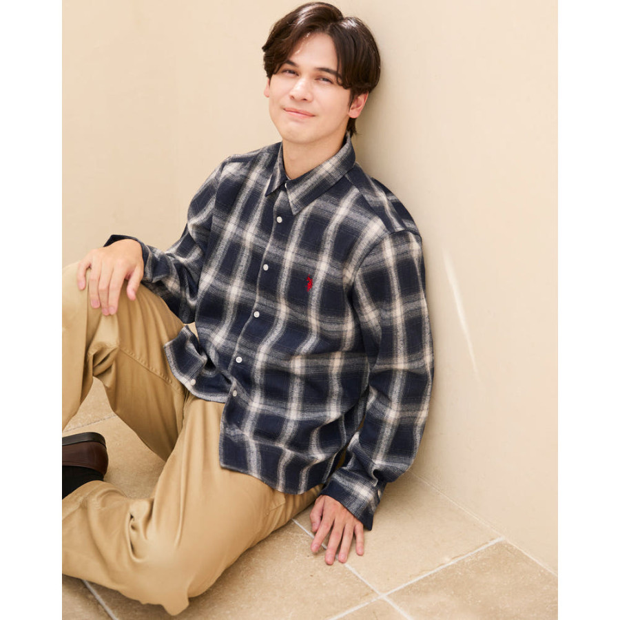 U.S. POLO ASSN. 유에스폴로에센 더블 호스맨 자수 레귤러 컬러 체크 셔츠 4컬러 PLM53715