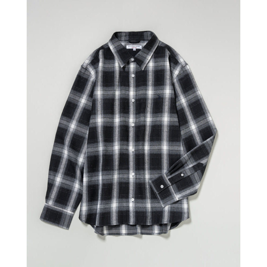 U.S. POLO ASSN. 유에스폴로에센 더블 호스맨 자수 레귤러 컬러 체크 셔츠 4컬러 PLM53715
