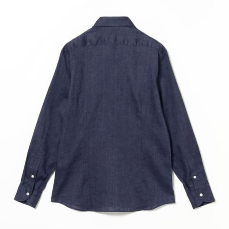빔즈 Brilla per il gusto 린넨 내추럴 스트레치 와이드 카라 셔츠 네이비 24-11-0747-306