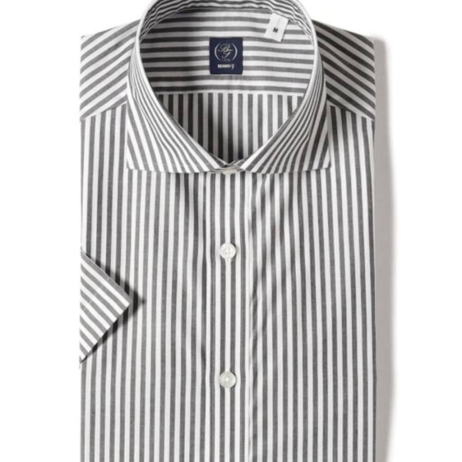 빔즈 런던 스트라이프 숏슬리브 커터웨이 카라 셔츠 2컬러 21-01-0143-931