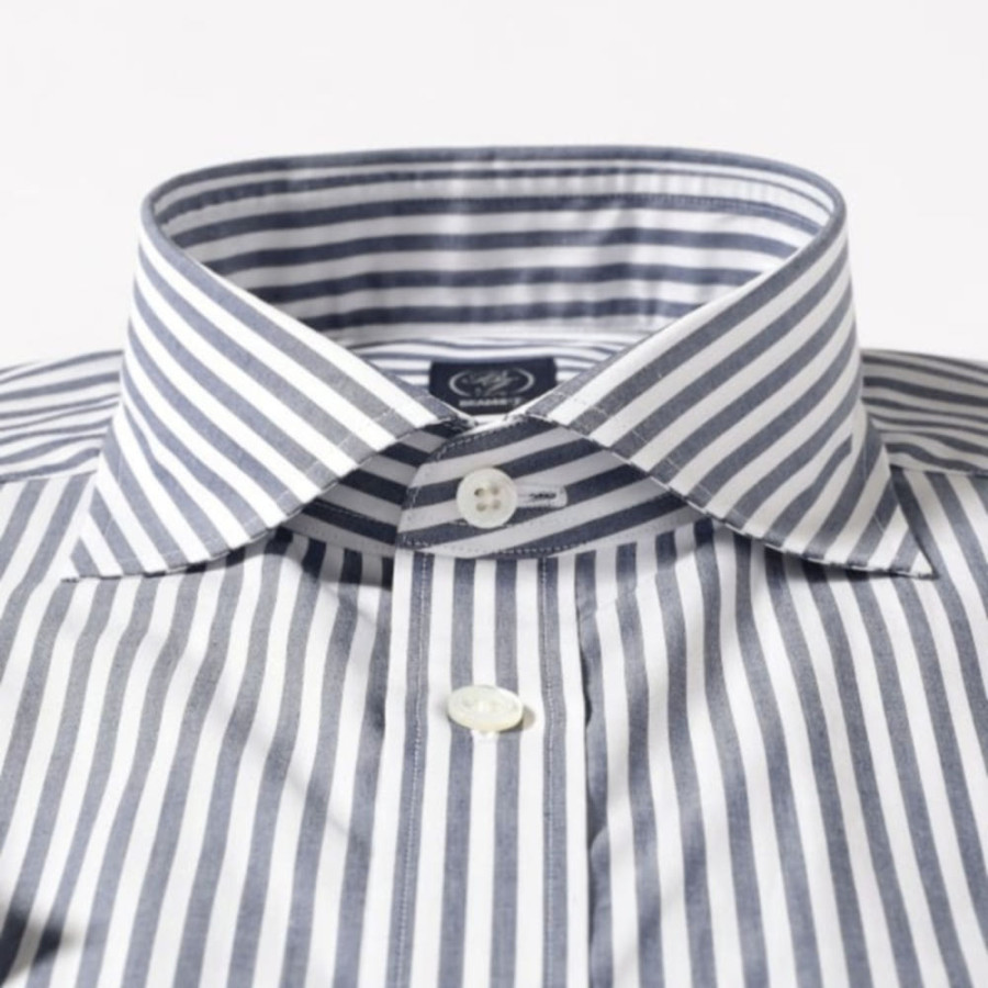 빔즈 런던 스트라이프 숏슬리브 커터웨이 카라 셔츠 2컬러 21-01-0143-931