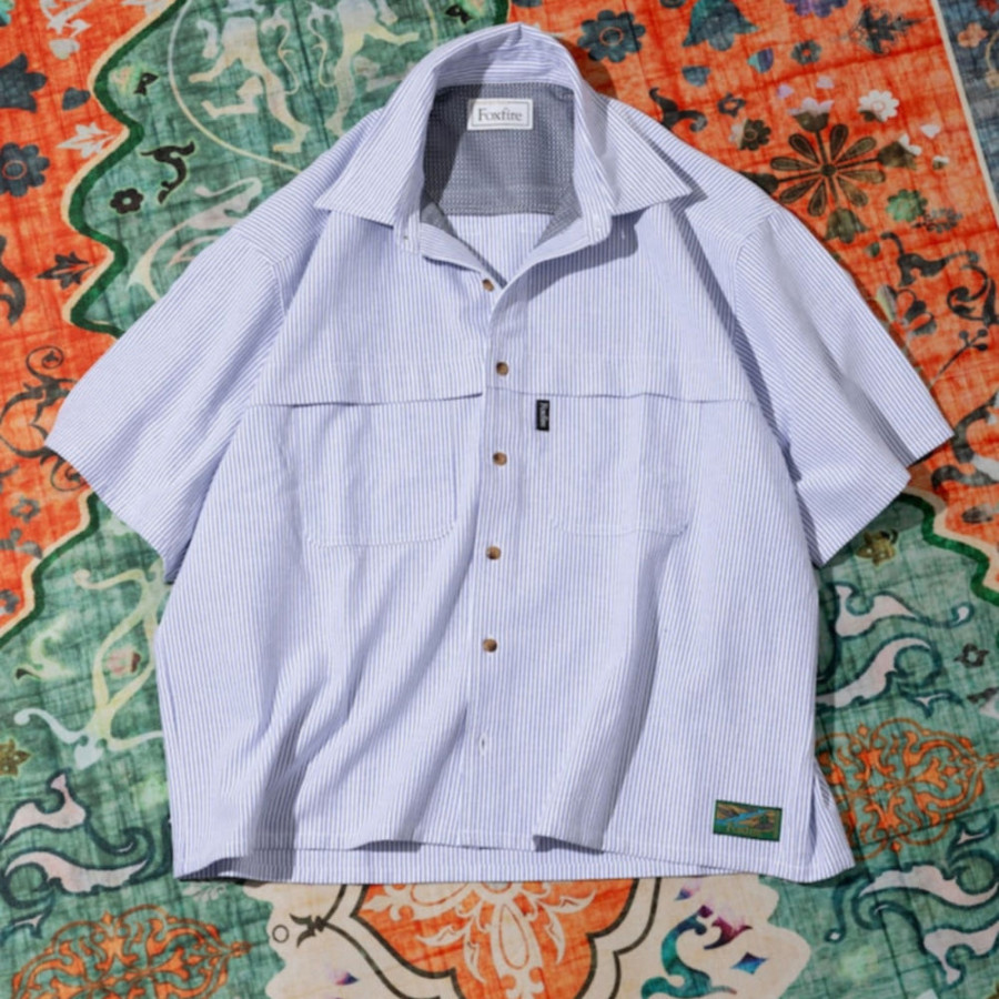 프릭스스토어 별주 폭스파이어 옥스포드 피싱 숏포켓 반팔 셔츠 3컬러 1005408400004