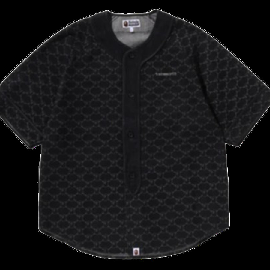 베이프 칼리지 모노그램 베이스볼 SS 데님 셔츠 2컬러 1L30132304